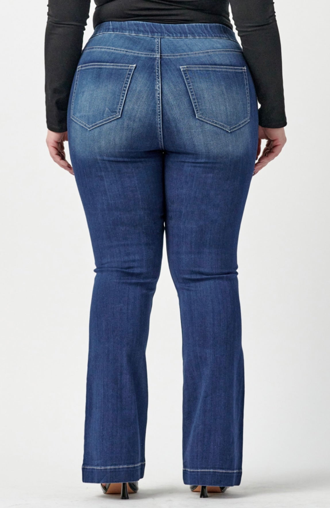 Curvy Mid Rise Flare Jeans