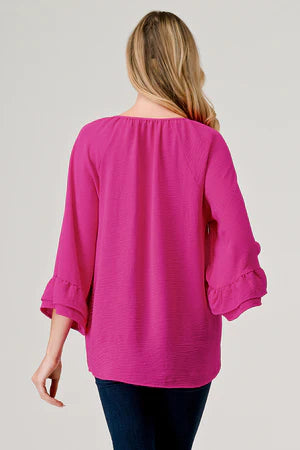 Hot Pink Bell Sleeve Top