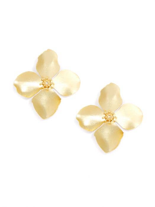 Matte 18k Gold-Plated Garden Party Statement Earring