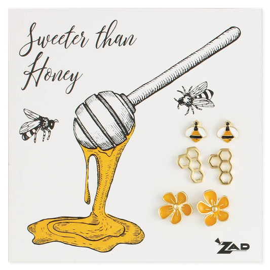 Sweeter Than Honey Bee Enamel Post Earrings Set