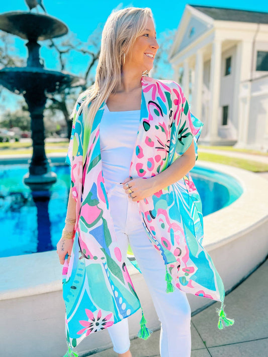 Clearwater Printed Kimono