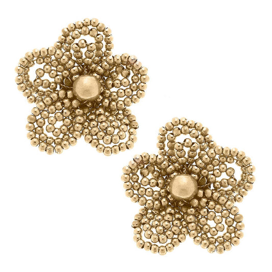 Jodi Beaded Floral Stud Earrings