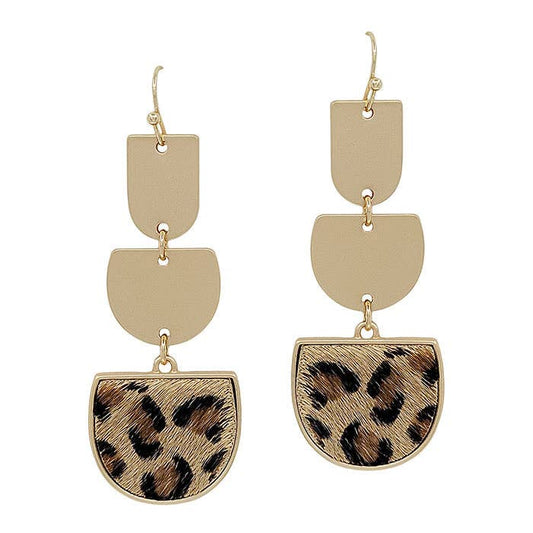 Gold Cheetah Drop Earrings