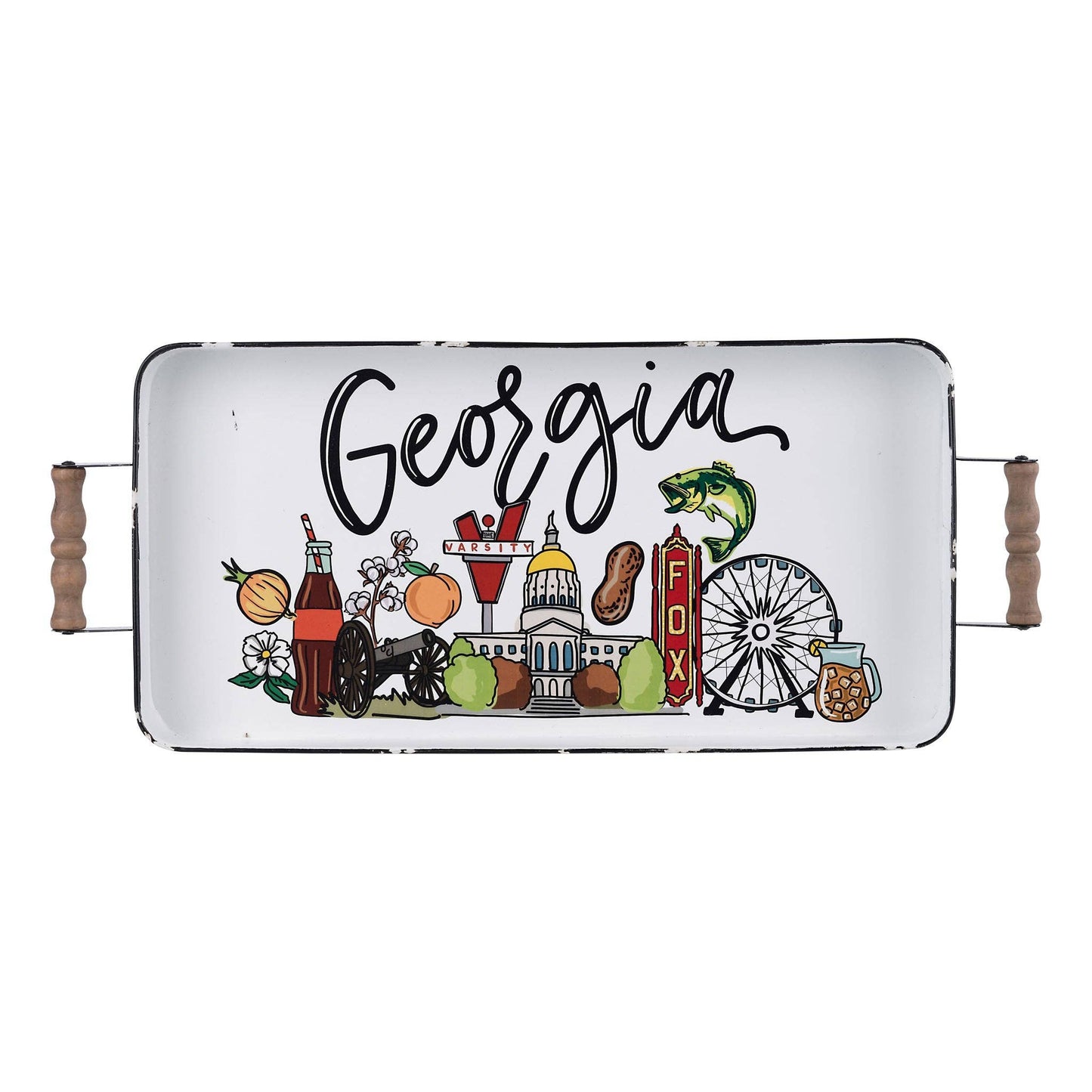 State of Georgia Landmark Enamel Tray