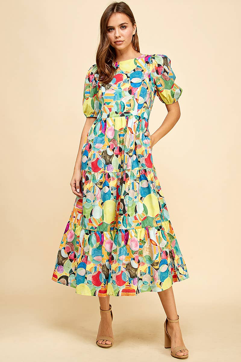 Picasso Puffed Sleeve Dress