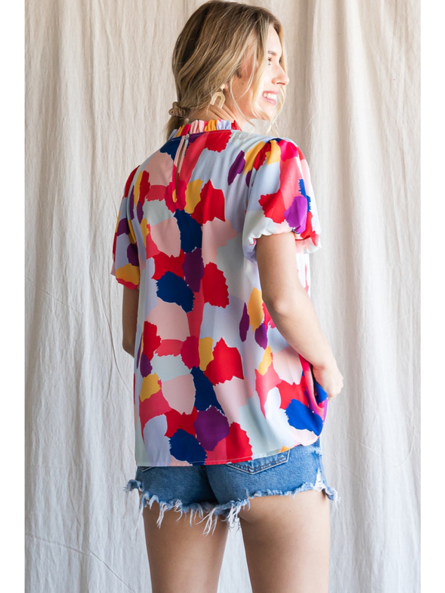 Colorful Cow Print Top