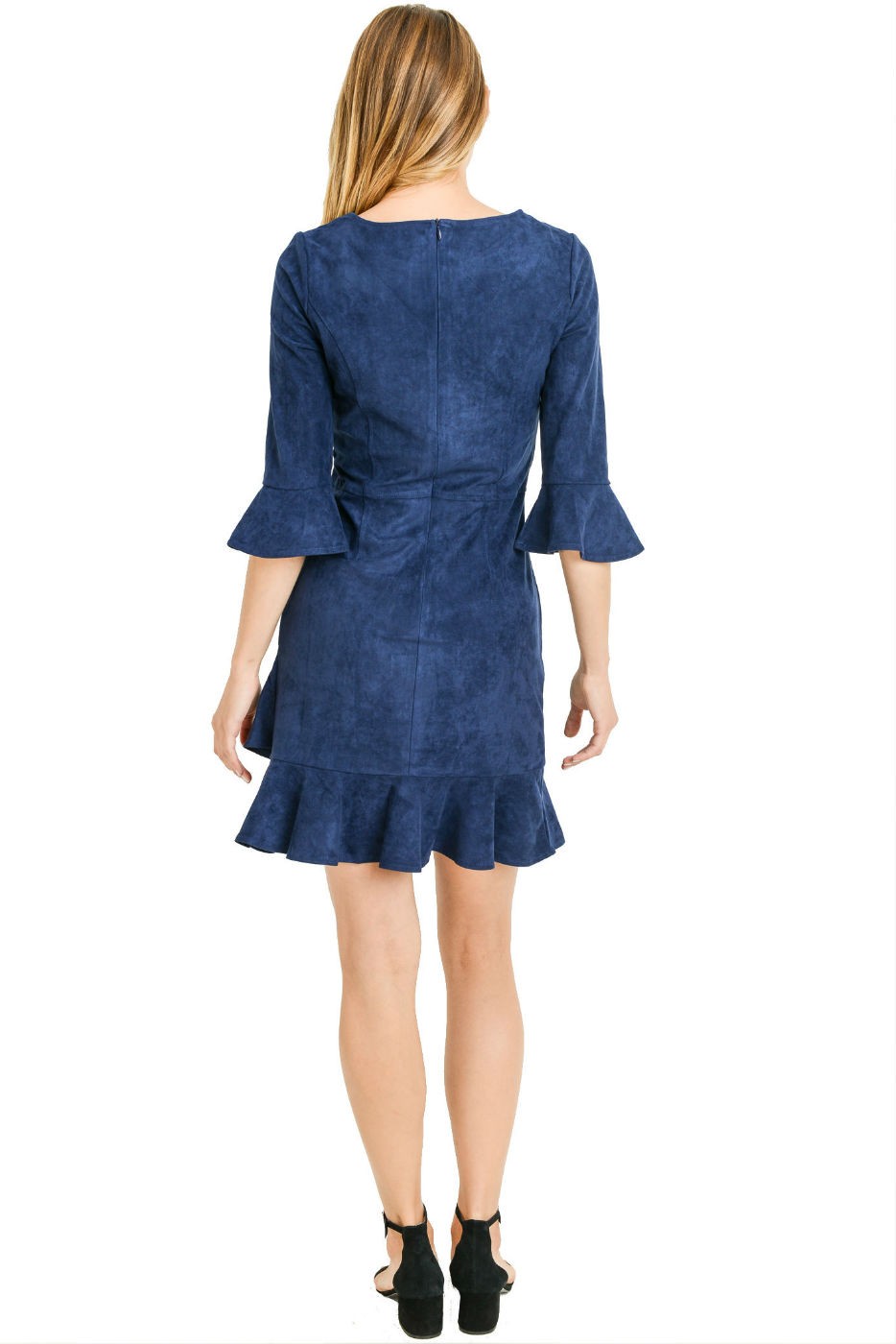 Bell Sleeve Navy Dress