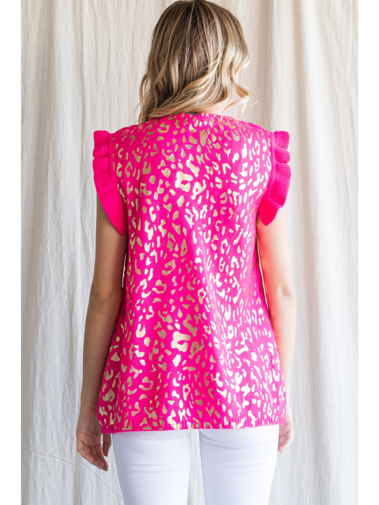 Pink Goldie Leopard Top