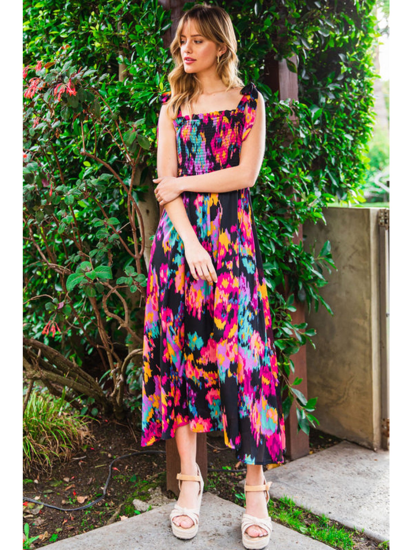 Summer Print Midi Sundress