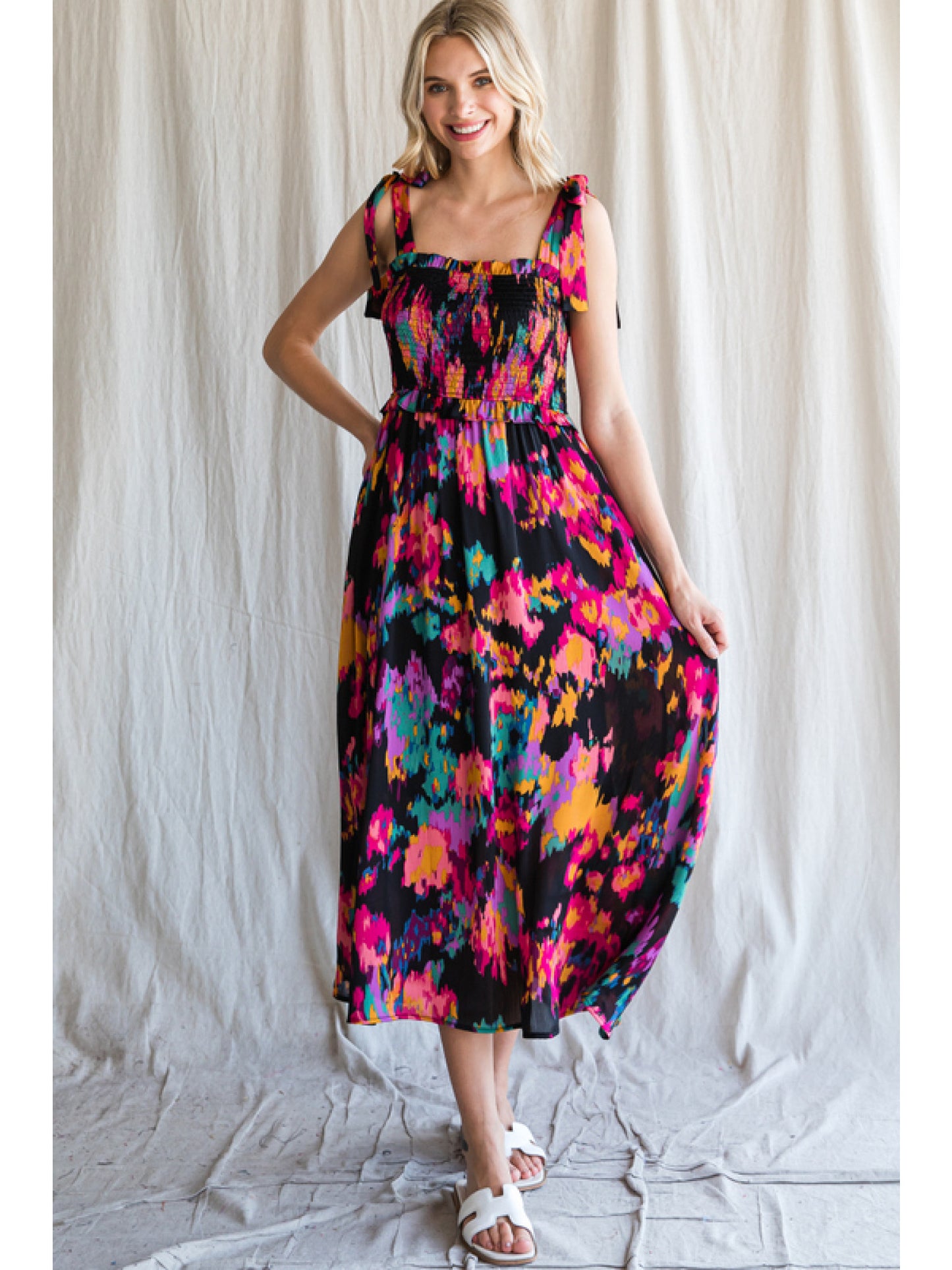 Summer Print Midi Sundress