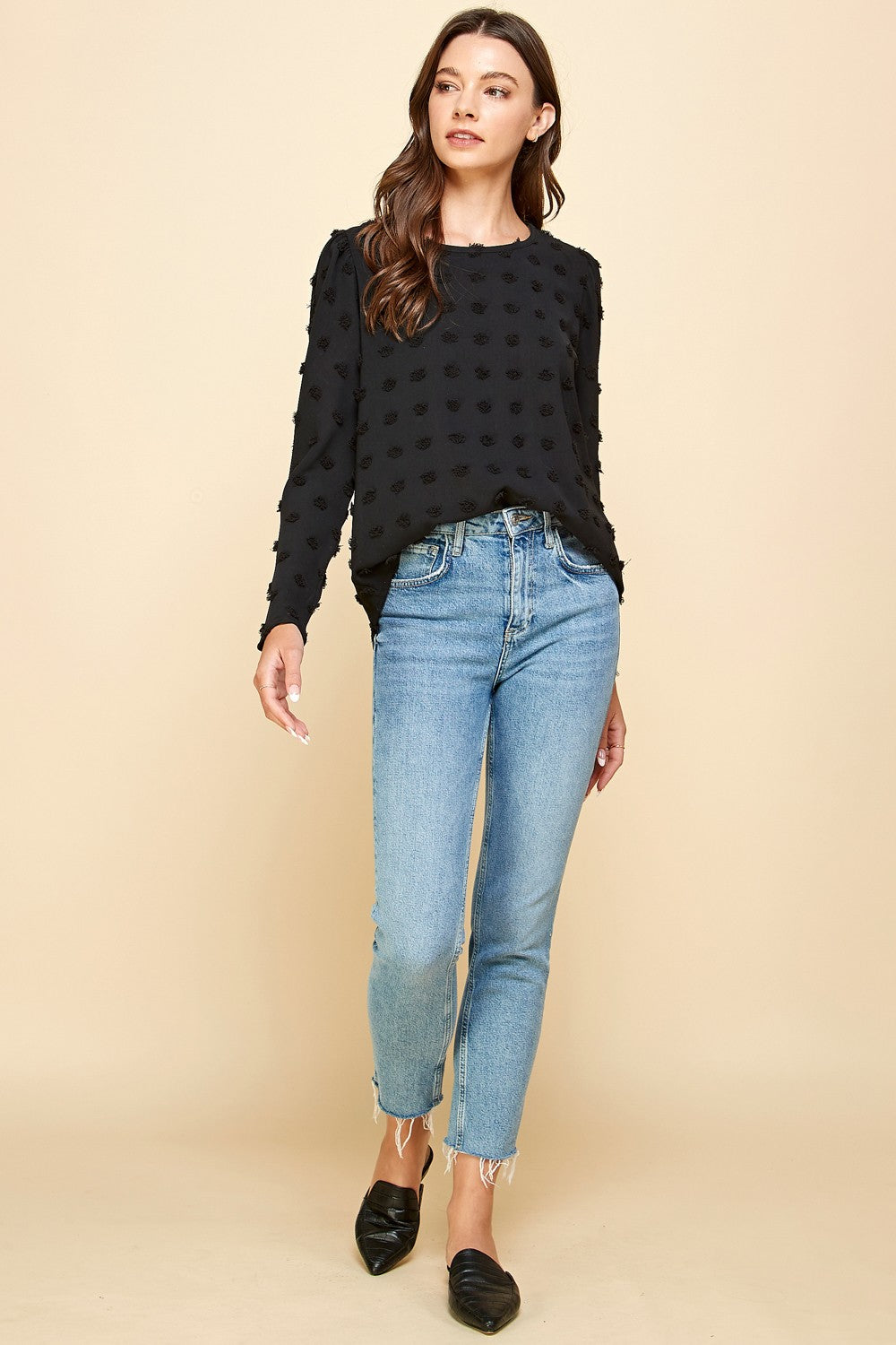 Swiss Dot Long Sleeve Top