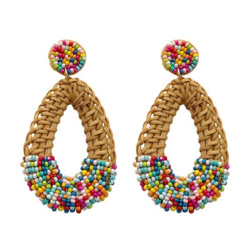 Multi Beaded Rattan Drops