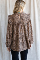 Long Sleeve Leopard Blouse