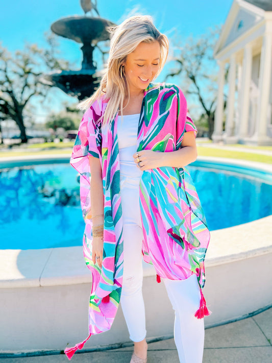 Miami Beach Printed Kimono