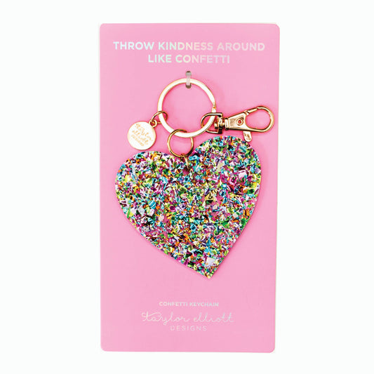 Confetti Acrylic Heart Keychain