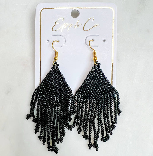 Black Ellington Beaded Fringe