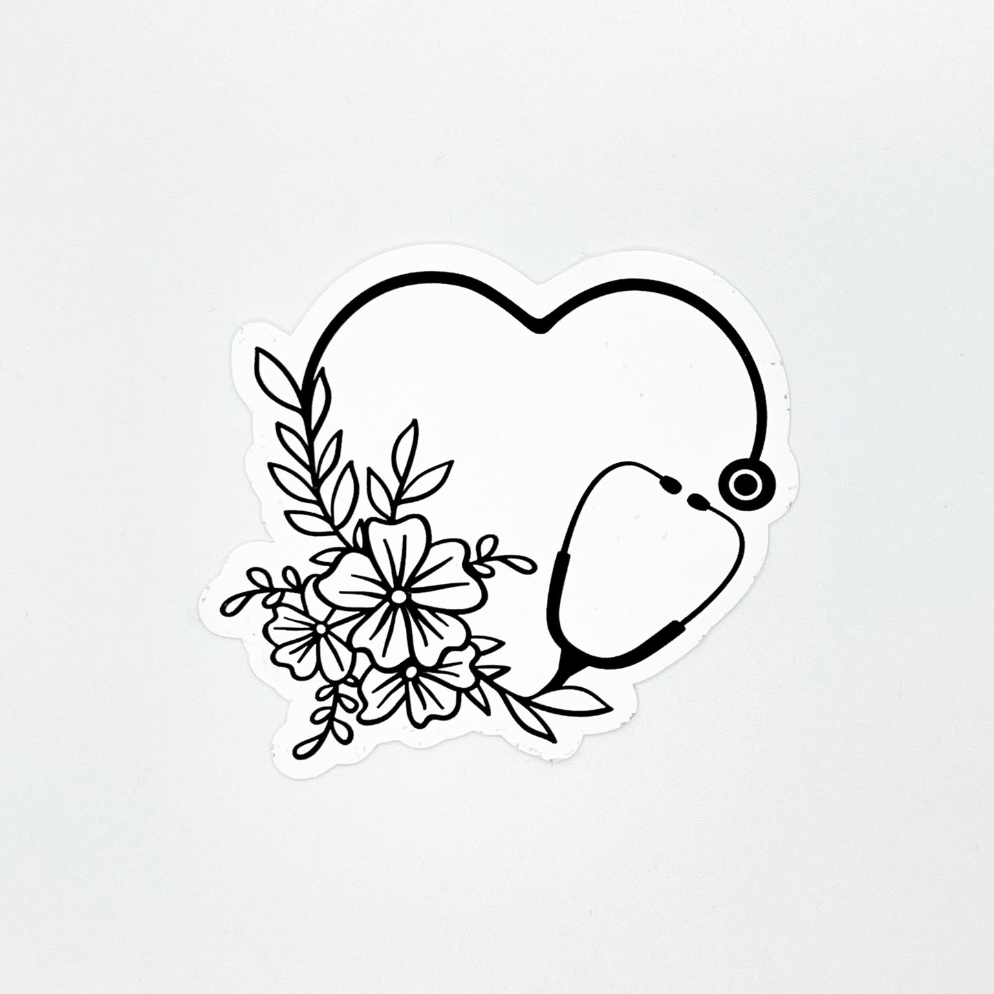 Floral Stethoscope Heart Sticker Honeybees Shead