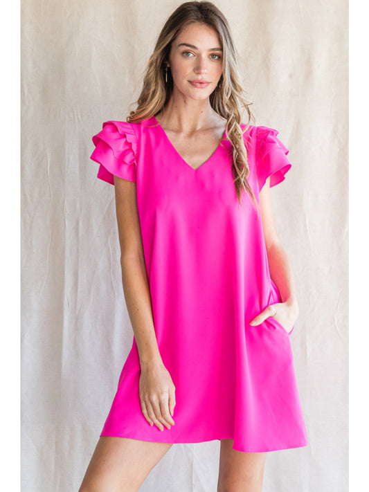 Razzle Dazzle Pink Ruffle Dress